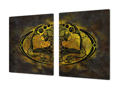 HUGE TEMPERED GLASS COOKTOP COVER - Egyptian Series DD15 Egyptian figure