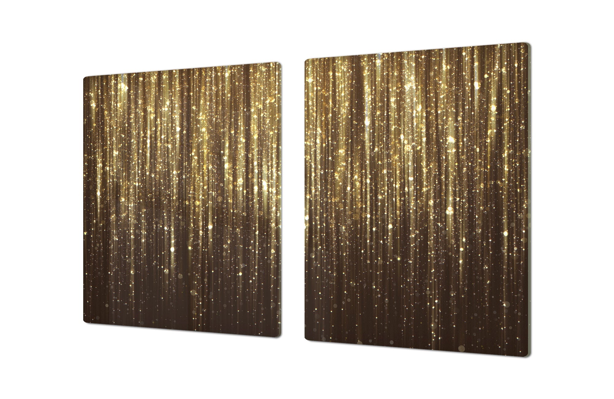 Gigantic Worktop saver and Pastry Board - Tempered GLASS Cutting Board - MEASURES: SINGLE: 80 x 52 cm; DOUBLE: 40 x 52 cm; DD38 Golden Waves Series: Gold glitter
