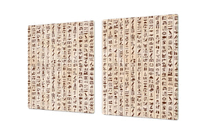 GÉANT PLANCHE À DÉCOUPER EN VERRE TREMPÉ; Série égyptienne DD15: Hiéroglyphes égyptiens
