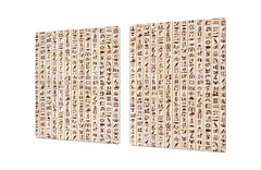 HUGE TEMPERED GLASS COOKTOP COVER - Egyptian Series DD15 Egyptian hieroglyphs