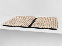 HUGE TEMPERED GLASS COOKTOP COVER - Egyptian Series DD15 Egyptian hieroglyphs