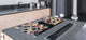 BIG KITCHEN BOARD & Induction Cooktop Cover – Glass Pastry Board - Food series DD16 Yogurt dessert