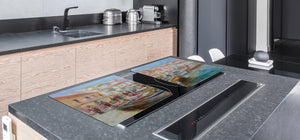GIGANTIC CUTTING BOARD and Cooktop Cover- Image Series DD05A Italian boats