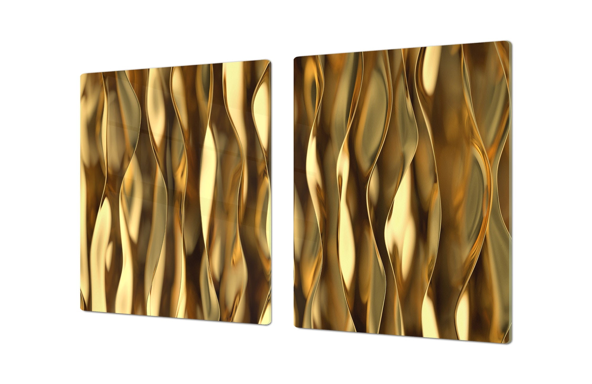 Gigantic Worktop saver and Pastry Board - Tempered GLASS Cutting Board - MEASURES: SINGLE: 80 x 52 cm; DOUBLE: 40 x 52 cm; DD38 Golden Waves Series: Liquid gold 1