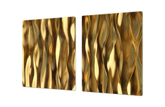 Gigantic Worktop saver and Pastry Board - Tempered GLASS Cutting Board - MEASURES: SINGLE: 80 x 52 cm; DOUBLE: 40 x 52 cm; DD38 Golden Waves Series: Liquid gold 1
