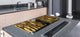 Gigantic Worktop saver and Pastry Board - Tempered GLASS Cutting Board - MEASURES: SINGLE: 80 x 52 cm; DOUBLE: 40 x 52 cm; DD38 Golden Waves Series: Liquid gold 1