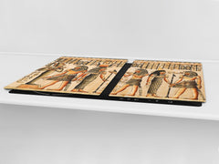 HUGE TEMPERED GLASS COOKTOP COVER - Egyptian Series DD15 Hieroglyphs 4