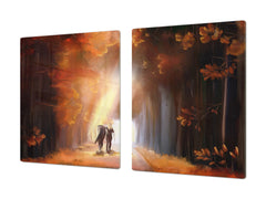 GIGANTIC CUTTING BOARD and Cooktop Cover- Image Series DD05A Departure with the horse