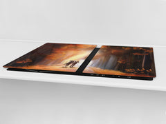 GIGANTIC CUTTING BOARD and Cooktop Cover- Image Series DD05A Departure with the horse