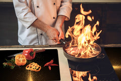 Gigantic Worktop saver and Pastry Board - Tempered GLASS Cutting Board - MEASURES: SINGLE: 80 x 52 cm; DOUBLE: 40 x 52 cm; DD38 Golden Waves Series: Sparkling golden dust