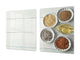 Asse da cucina in VETRO temperato – Tagliere in vetro: ENORME Tagliere e proteggi-piano di lavoro; Una serie di spezie DD03B: Grani 1