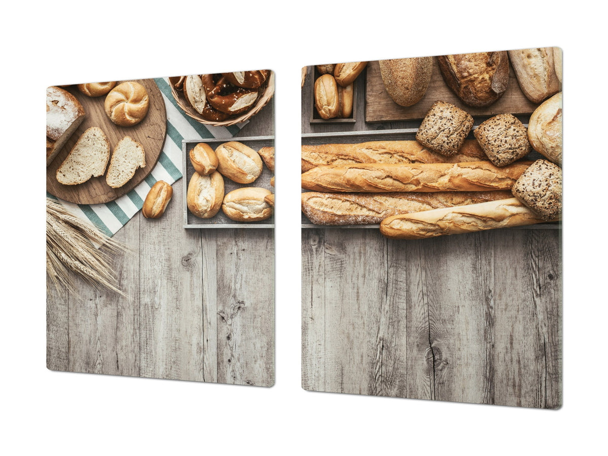 HUGE TEMPERED GLASS CHOPPING BOARD – Bread and flour series DD09 Breakfast rolls 1