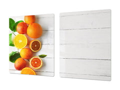 UNIQUE Tempered GLASS Kitchen Board Fruit and Vegetables series DD02 Oranges