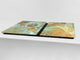 Gigantic Worktop saver and Pastry Board - Tempered GLASS Cutting Board DD21 Marbles 1 Series: Amber onyx