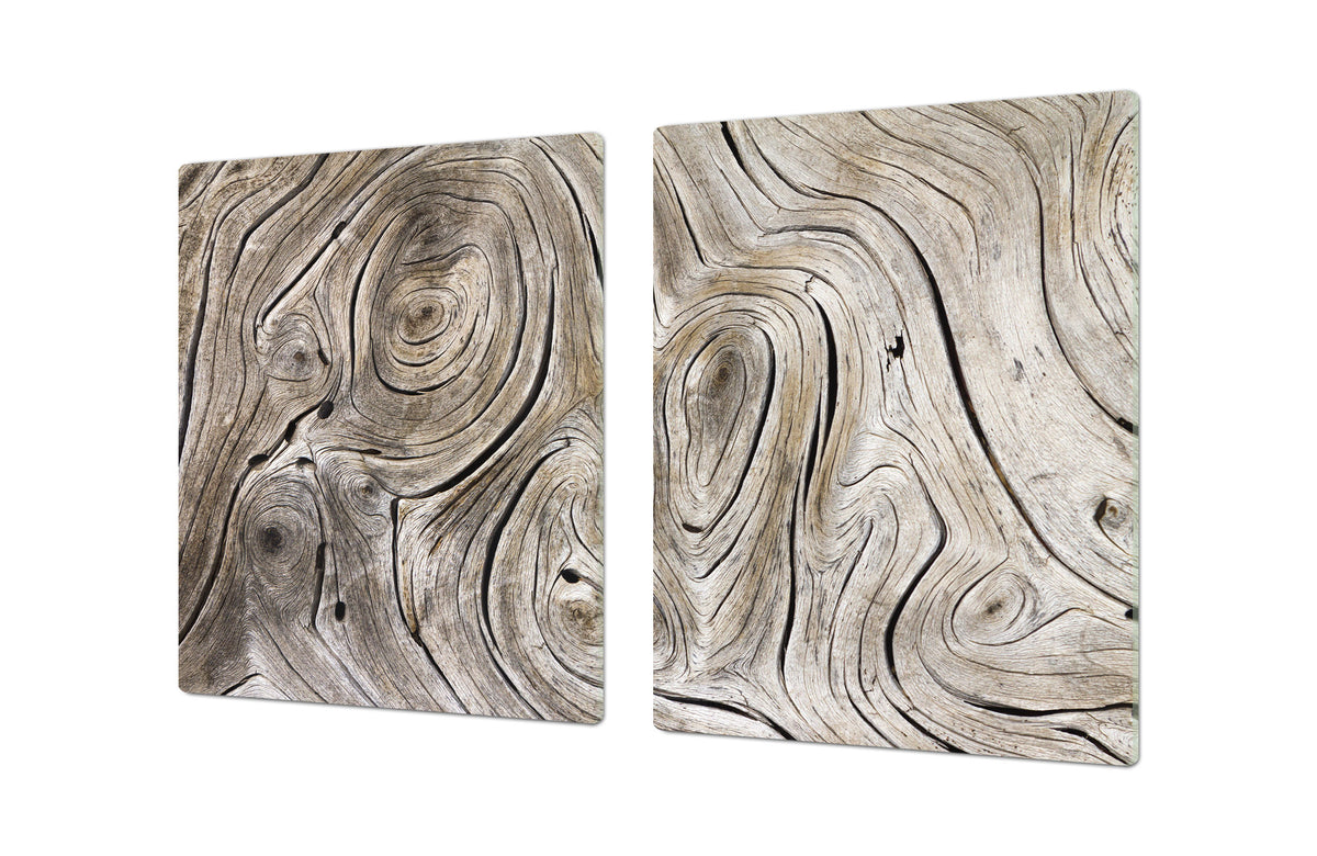ENORMOUS  Tempered GLASS Chopping Board - Induction Cooktop Cover DD36 Textures and tiles 2 Series: Growth rings 1
