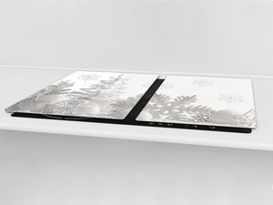 HUGE TEMPERED GLASS COOKTOP COVER - DD30 Christmas Series: Snowflake