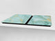 Gigantic Worktop saver and Pastry Board - Tempered GLASS Cutting Board DD21 Marbles 1 Series: Turqouise onyx pattern