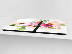 ENORMOUS  Tempered GLASS Chopping Board - Flower series DD06A Watercolor Flowers
