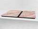 UNIQUE Tempered GLASS Kitchen Board – Impact & Scratch Resistant Cooktop cover DD32 Marbles 2 Series: Carrara pink marble