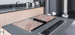 UNIQUE Tempered GLASS Kitchen Board – Impact & Scratch Resistant Cooktop cover DD32 Marbles 2 Series: Carrara pink marble