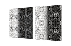 HUGE TEMPERED GLASS CHOPPING BOARD ; Moroccan design Series DD21 Vintage Collection