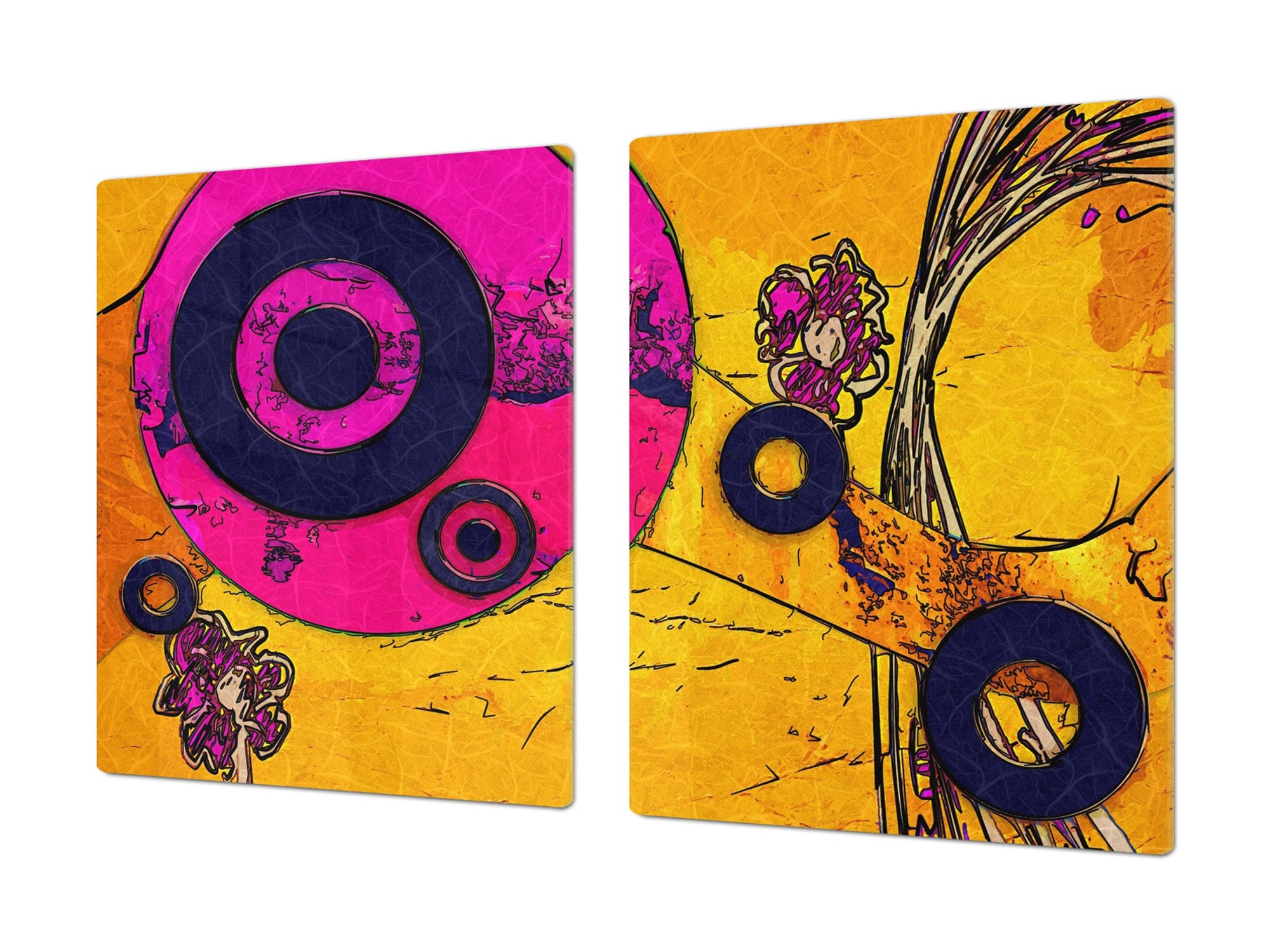 Worktop saver and Pastry Board – Cooktop saver; Series: Outside Series DD19 Purple circles