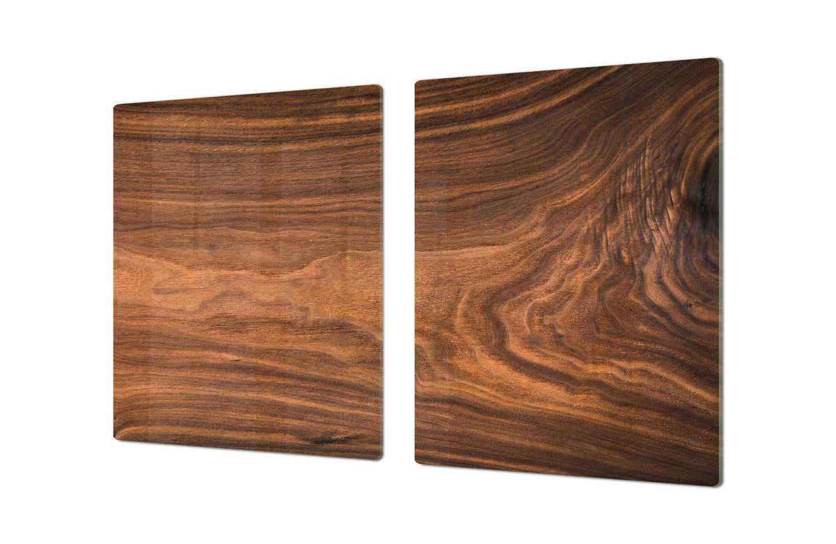 ENORMOUS  Tempered GLASS Chopping Board - Induction Cooktop Cover DD36 Textures and tiles 2 Series: Nutwood pattern
