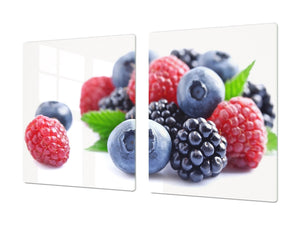 UNIQUE Tempered GLASS Kitchen Board Fruit and Vegetables series DD02 Forest fruits
