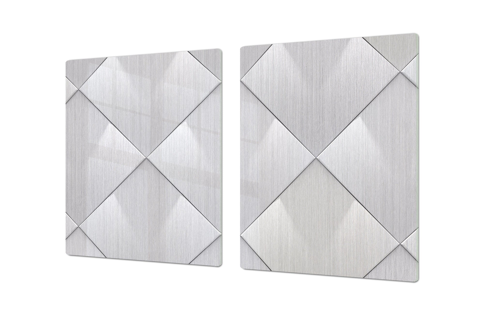 HUGE TEMPERED GLASS COOKTOP COVER – Glass Cutting Board and Worktop Saver – SINGLE: 80 x 52 cm (31,5” x 20,47”); DOUBLE: 40 x 52 cm (15,75” x 20,47”); DD40 Decorative Surfaces Series: Metal tiles