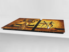 HUGE TEMPERED GLASS COOKTOP COVER - Egyptian Series DD15 Egyptian figures