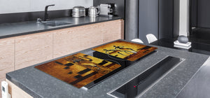 HUGE TEMPERED GLASS COOKTOP COVER - Egyptian Series DD15 Egyptian figures