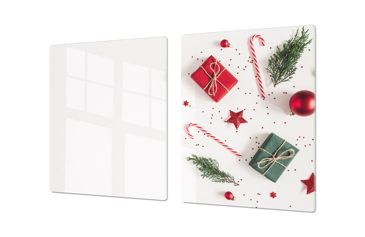 HUGE TEMPERED GLASS COOKTOP COVER - DD30 Christmas Series: Santa chick