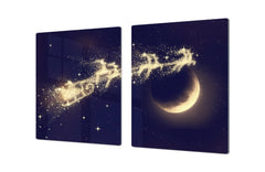 HUGE TEMPERED GLASS COOKTOP COVER - DD30 Christmas Series: Magic santa