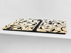 Induction Cooktop Cover – Glass Cutting Board- Flower series DD06B Floral pattern