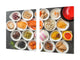 BIG KITCHEN BOARD & Induction Cooktop Cover – Glass Pastry Board - Food series DD16 Seafood 1