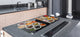 BIG KITCHEN BOARD & Induction Cooktop Cover – Glass Pastry Board - Food series DD16 Seafood 1