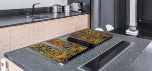 BIG KITCHEN BOARD & Induction Cooktop Cover – Glass Pastry Board - Food series DD16 Mexiacan food