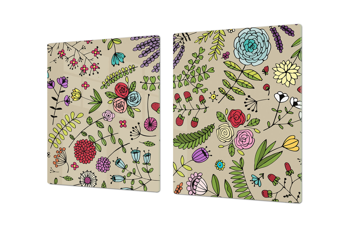 ENORMOUS  Tempered GLASS Chopping Board - Flower series DD06A Sahara Deco
