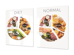 BIG KITCHEN BOARD & Induction Cooktop Cover – Glass Pastry Board - Food series DD16 Diet & Reality