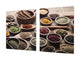 Schneidbrett aus Hartglas und schützende Arbeitsoberfläche – Schneideplatten: Sehr groß Küchenbrett aus Hartglas und Kochplattenabdeckung; spice series DD03B:  Mosaic with spices 7