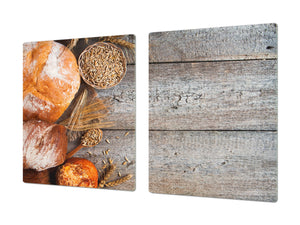 Riesig Mehrfunktional Hartglas Gehärtetes - Abdeckplatte für Induktionskochfeld; Bread and flour series DD09: Oat bread