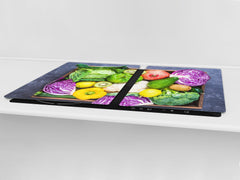 UNIQUE Tempered GLASS Kitchen Board Fruit and Vegetables series DD02 Vegetable box