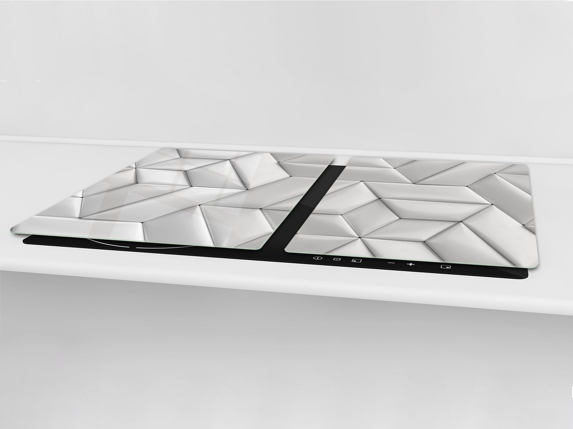 HUGE TEMPERED GLASS COOKTOP COVER – Glass Cutting Board and Worktop Saver – SINGLE: 80 x 52 cm (31,5” x 20,47”); DOUBLE: 40 x 52 cm (15,75” x 20,47”); DD40 Decorative Surfaces Series: Leather tiles