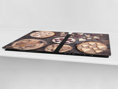 Tempered GLASS Cutting Board - Glass Kitchen Board; Cakes and Sweets Serie DD13 Cookies hearts