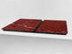 UNIQUE Tempered GLASS Kitchen Board – Impact & Scratch Resistant Cooktop cover DD32 Marbles 2 Series: Polished red mineral