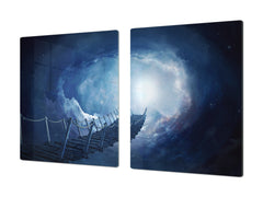 Induction Cooktop Cover – Glass Worktop saver: Fantasy and fairy-tale series DD18 A bridge to the universe