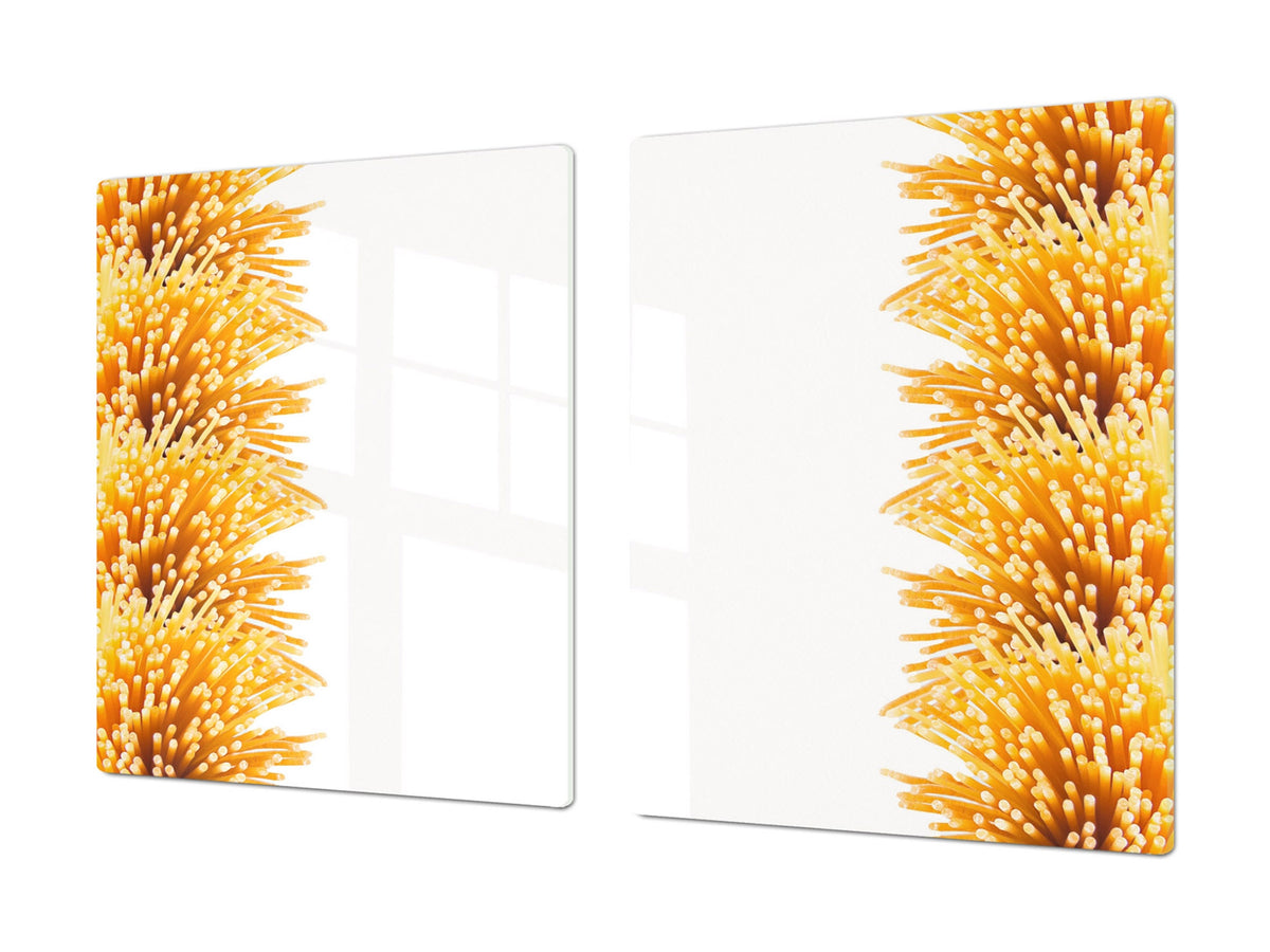 BIG KITCHEN BOARD & Induction Cooktop Cover – Glass Pastry Board - Food series DD16 Pasta 3