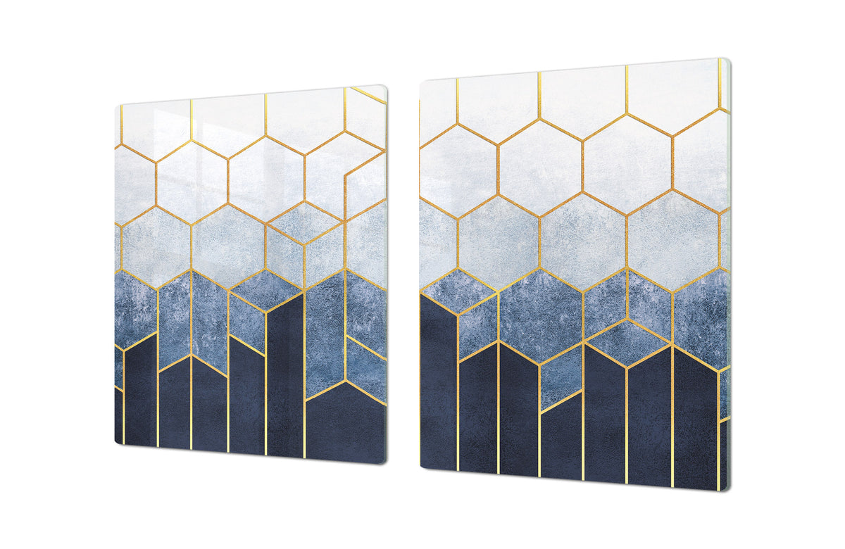 ENORMOUS  Tempered GLASS Chopping Board - Induction Cooktop Cover DD36 Textures and tiles 2 Series: Geometric abstraction