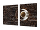 Sehr groß Küchenbrett aus Hartglas und Induktionskochplattenabdeckung; Coffee series DD07: Coffee inscription 2