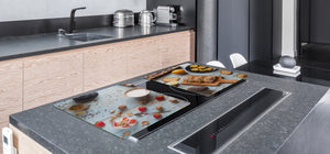 BIG KITCHEN BOARD & Induction Cooktop Cover – Glass Pastry Board - Food series DD16 Breakfast 1